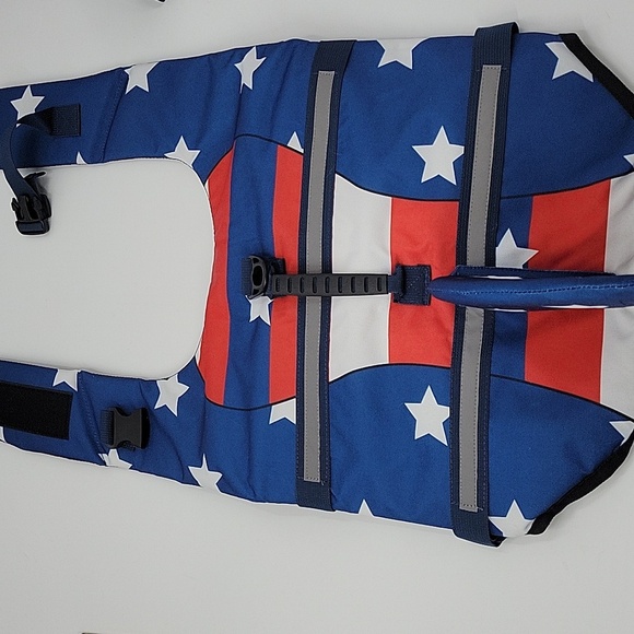 Patriotic Dog Life Jacket with Shark Fin New - Picture 13 of 14